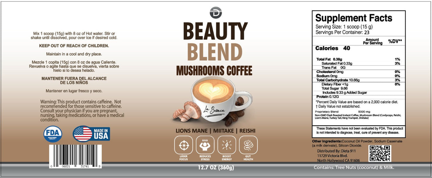 BEUTY BLEND MUSHROOMS COFFEE